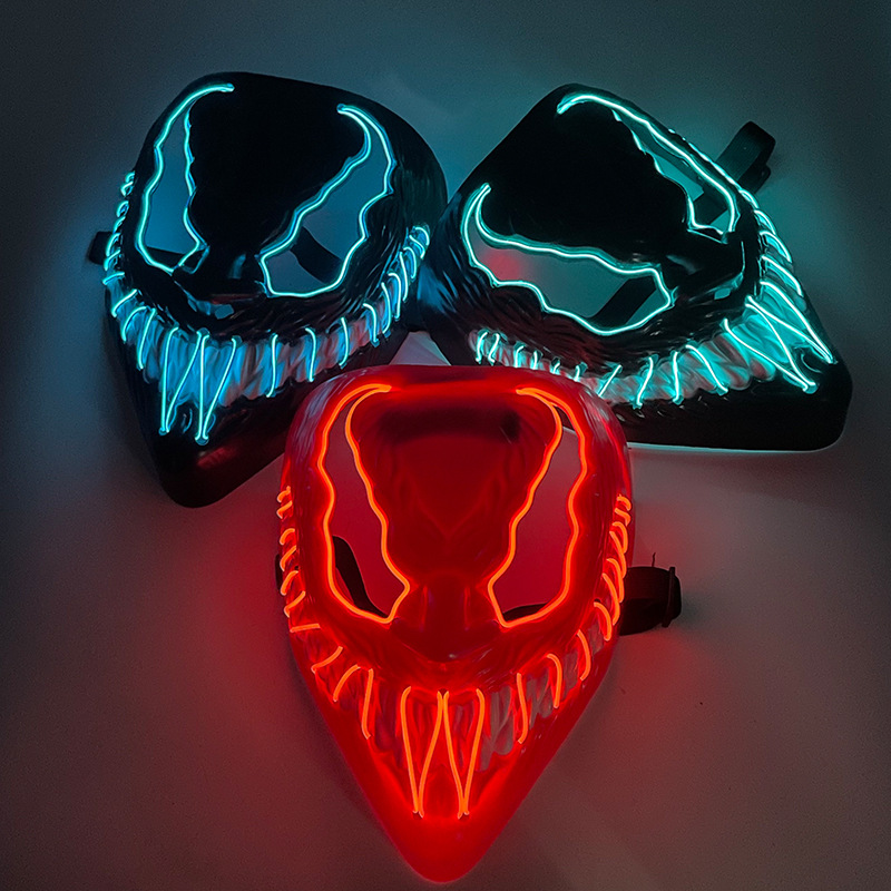 Led Purge Mask Halloween - Masque d'horreur à LED pour Halloween,