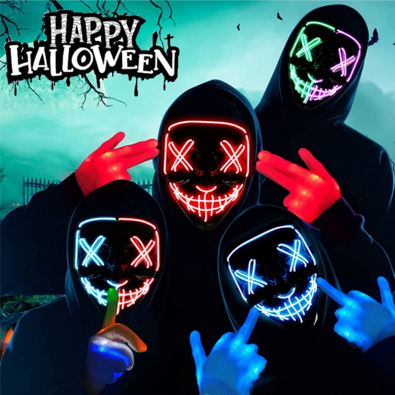 Effrayant Halloween Cosplay éc - Led Purge Mask Halloween avis et prix