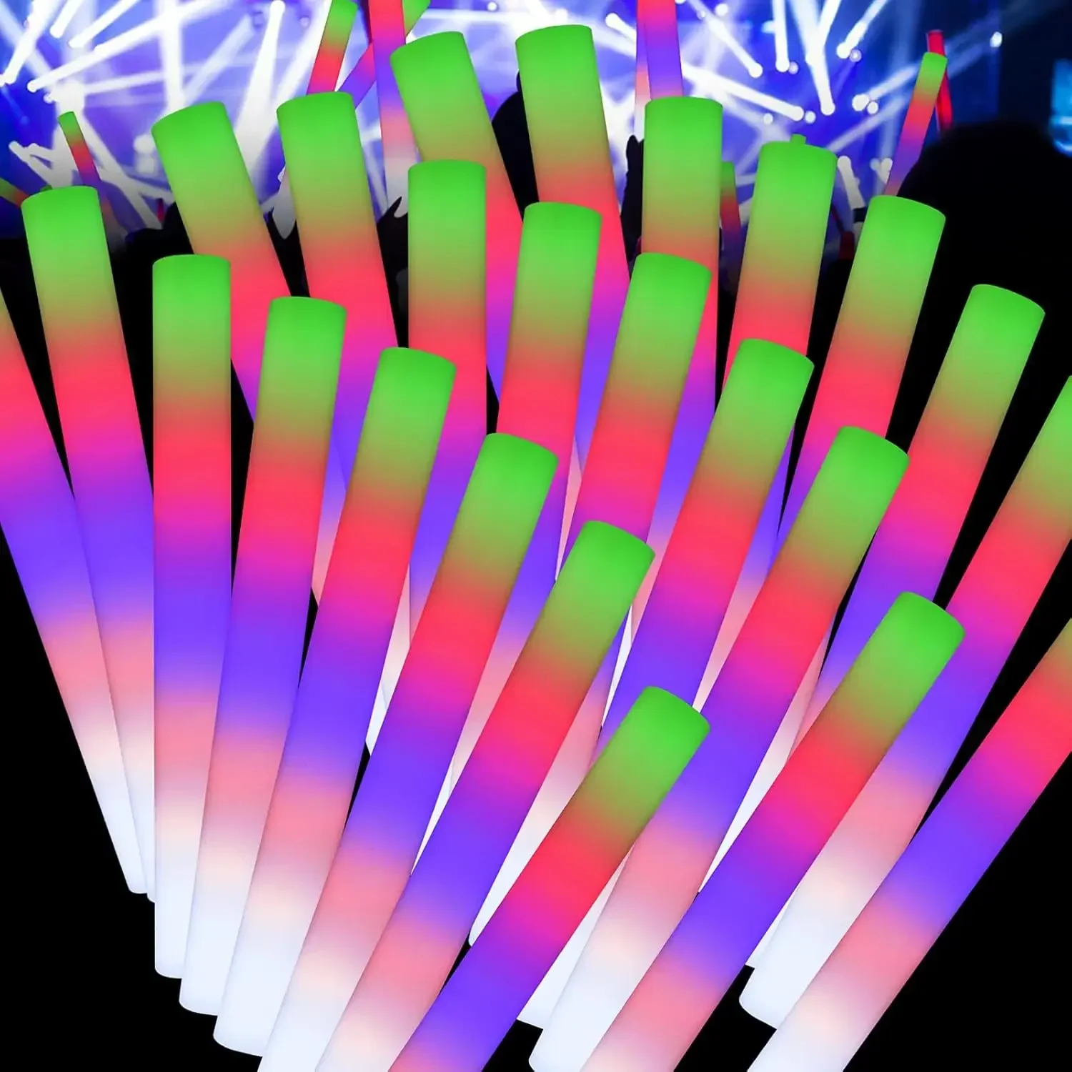 50 bâtonnets lumineux en mouss - Flashing Led Foam Sticks Party avis et prix
