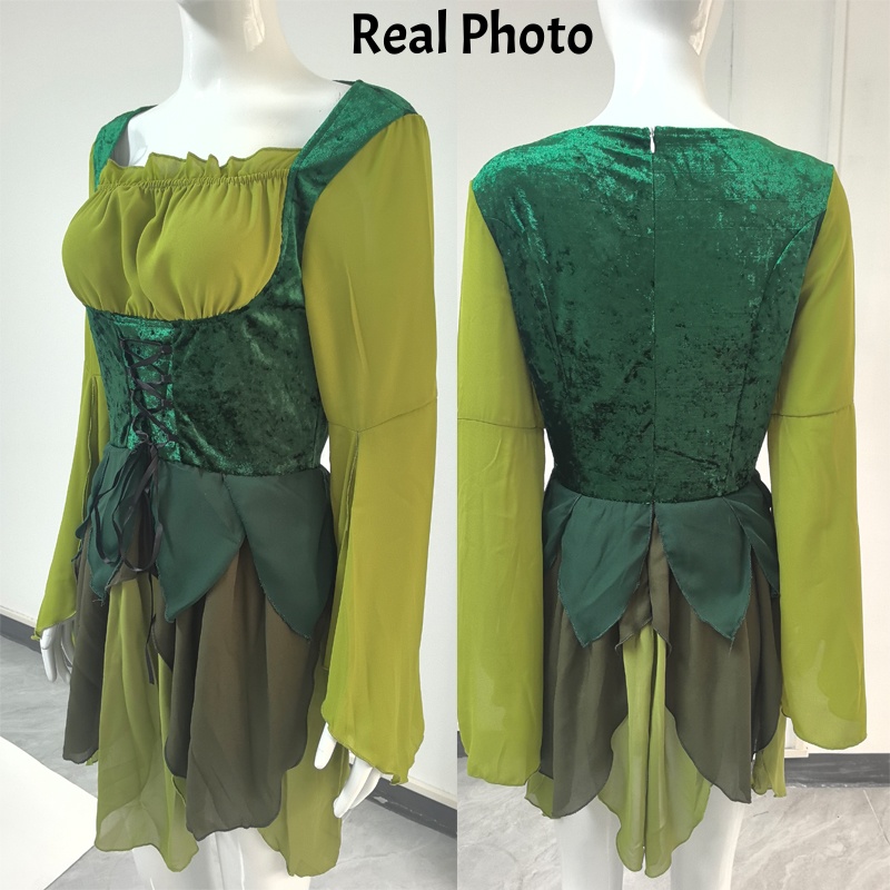 Robe de fée elfe médiévale ver - Medieval Renaissance Dress Women avis et prix