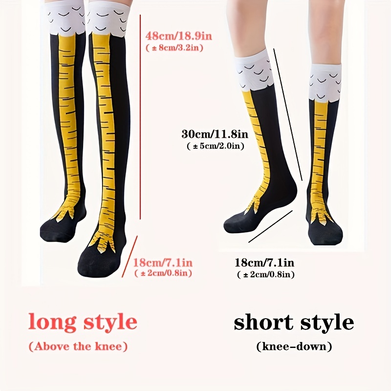 1/2 paires femmes genou chauss - Funny Chicken Leg Socks avis et prix