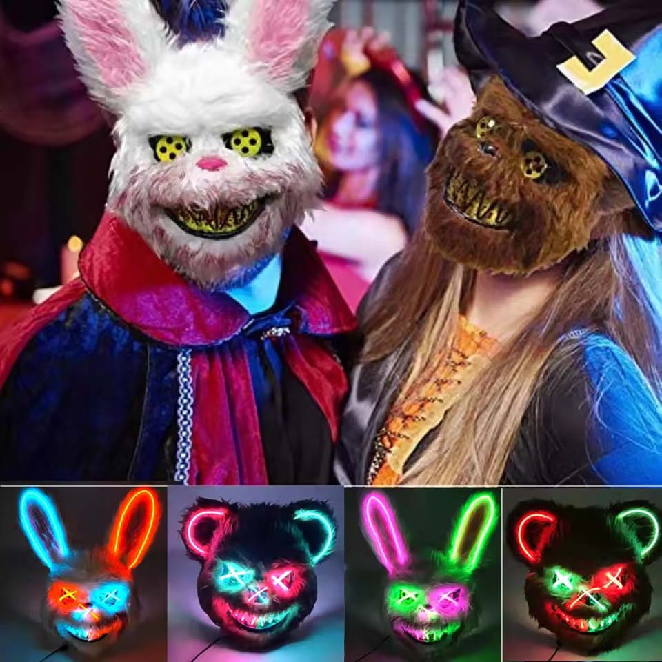 Masque de lapin sanglant à LED - Led Purge Mask Halloween avis et prix