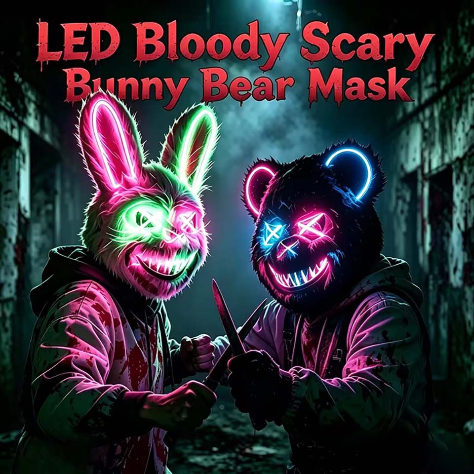 Masque de lapin sanglant à LED - Led Purge Mask Halloween avis et prix