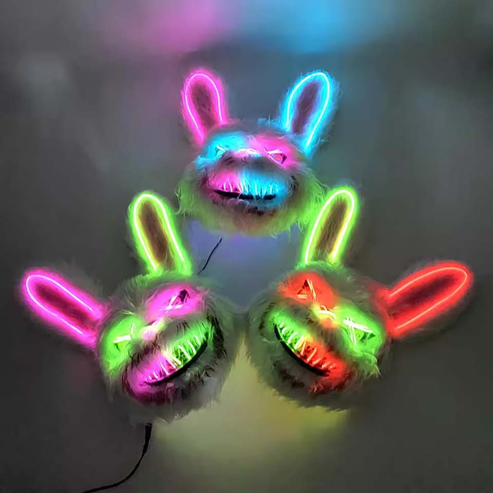 Masque de lapin sanglant à LED - Led Purge Mask Halloween avis et prix