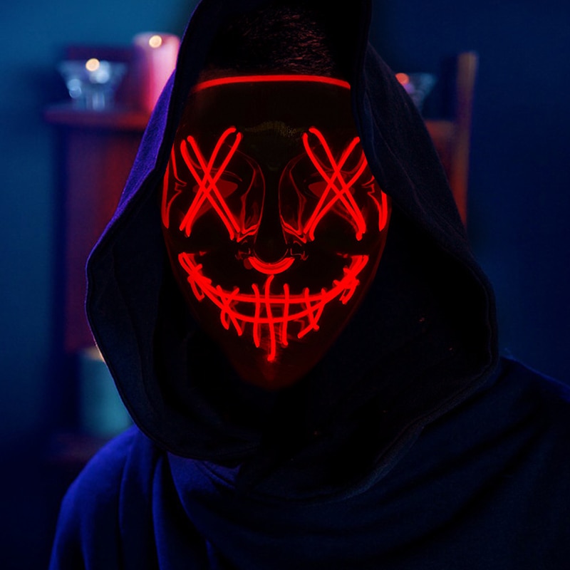 Masque de Purge LED néon d'Hal - Led Purge Mask Halloween avis et prix